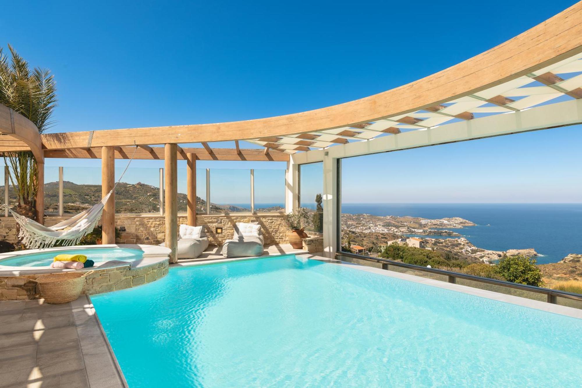 Minimalist Mediterranean Blue Key Villa With Sea View & Infinity Heated Pool Αγία Πελαγία  Εξωτερικό φωτογραφία