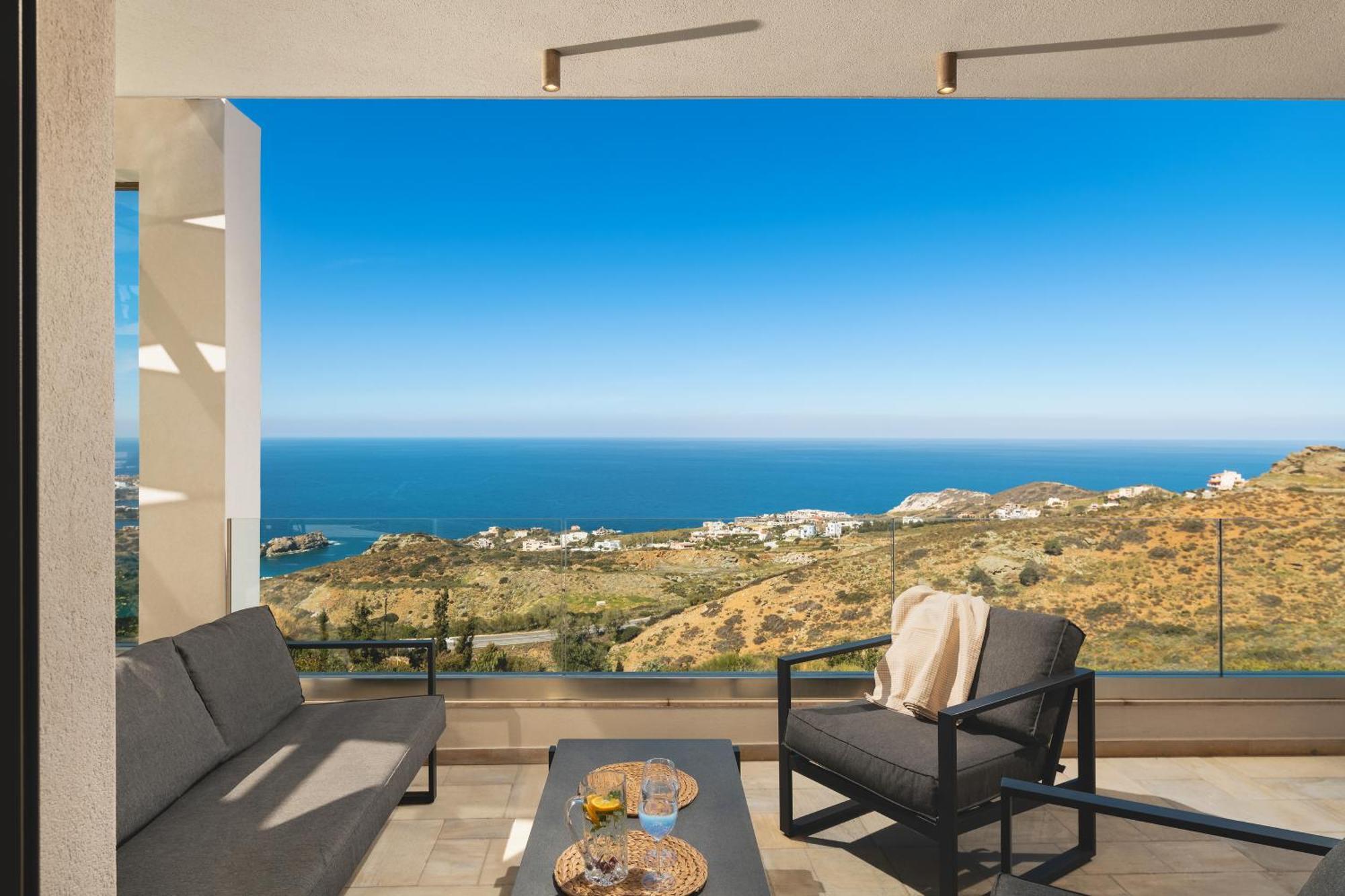 Minimalist Mediterranean Blue Key Villa With Sea View & Infinity Heated Pool Αγία Πελαγία  Εξωτερικό φωτογραφία